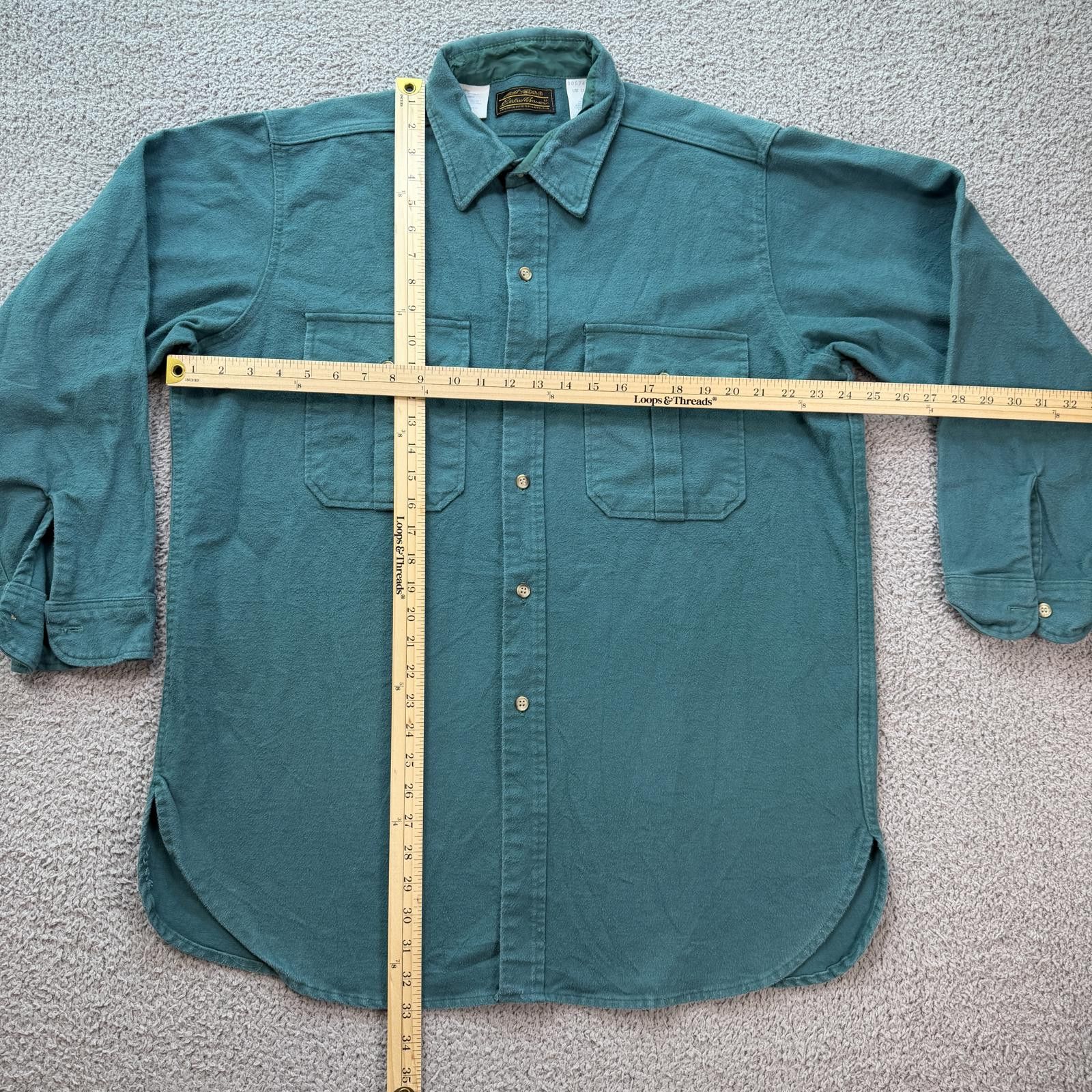 Eddie Bauer Vintage Eddie Bauer Chamois Cloth Shirt USA Made Green XL Size US XL / EU 56 / 4 - 3 Thumbnail