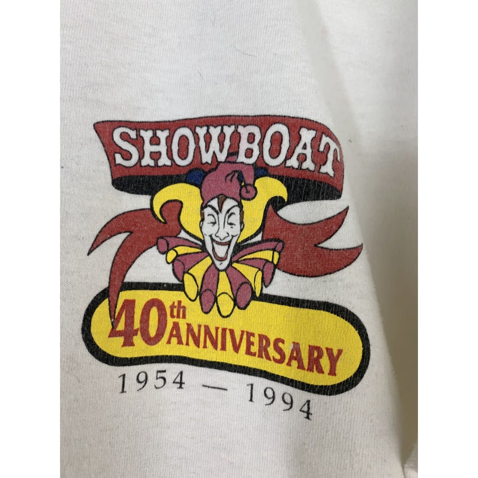 Vintage VINTAGE Oneita Large Showboat 1994 40th Anniversary Single Stitch Cotton T-Shirt White L Mens Size US L / EU 52-54 / 3 - 5 Thumbnail