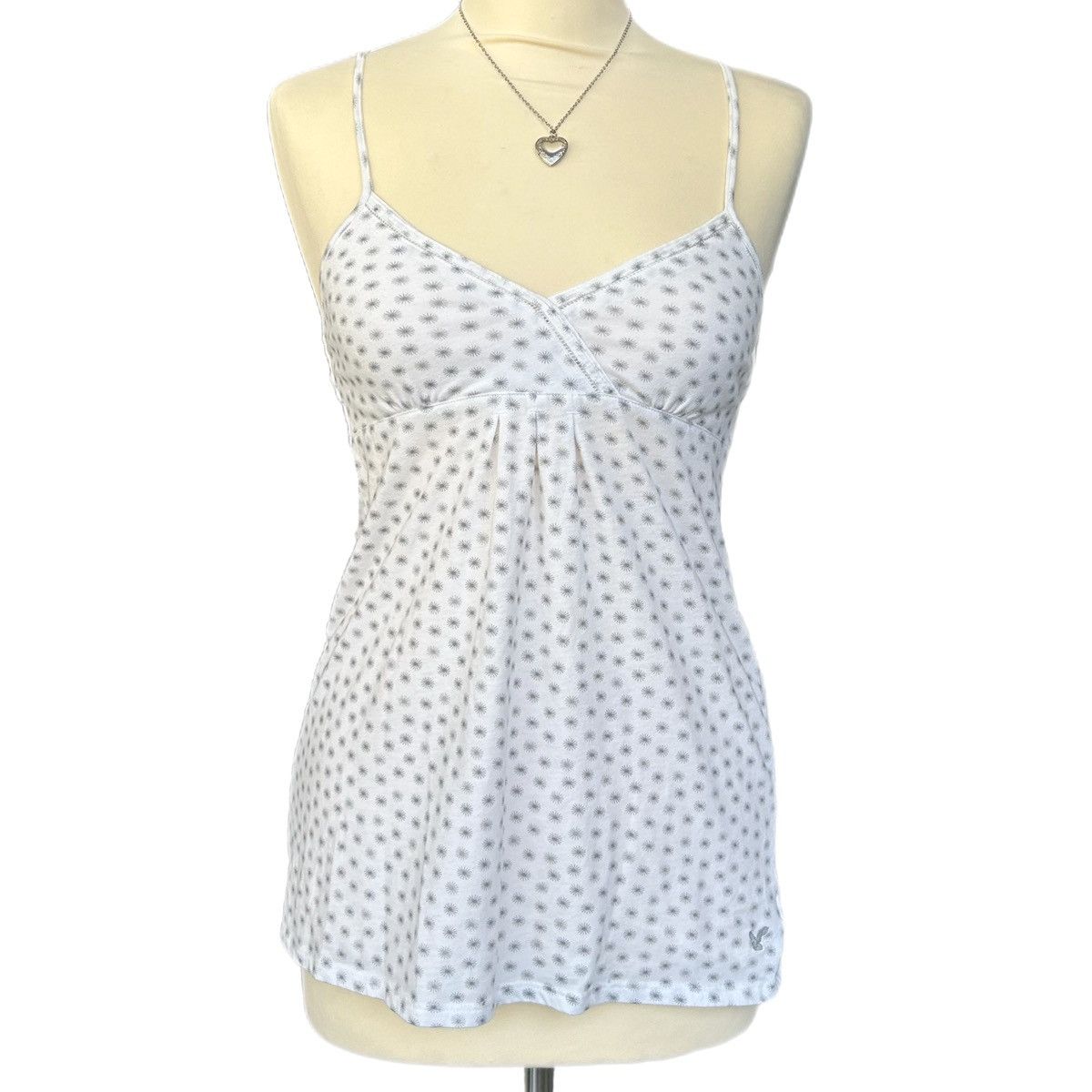 y2k american eagle white babydoll top