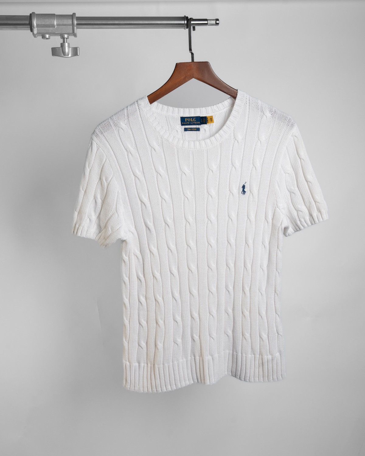 Polo Ralph Lauren Polo Ralph Lauren Cable Knit Short Sleeve Sweater Size US L / EU 52-54 / 3 - 1 Thumbnail