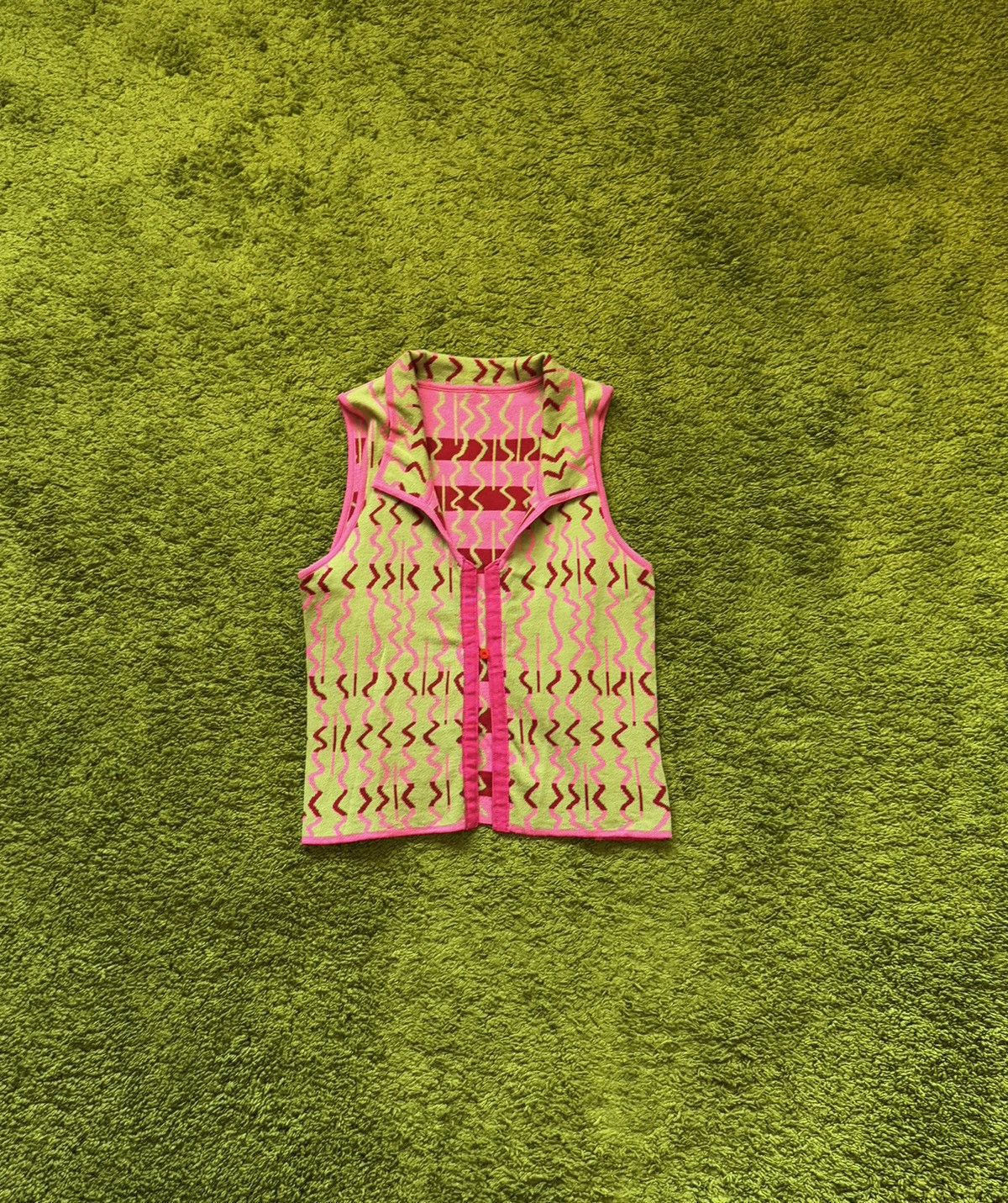 Designer Gudrun Sjoden avant garde reversible coloured knit vest Size M / US 6-8 / IT 42-44 - 2 Thumbnail