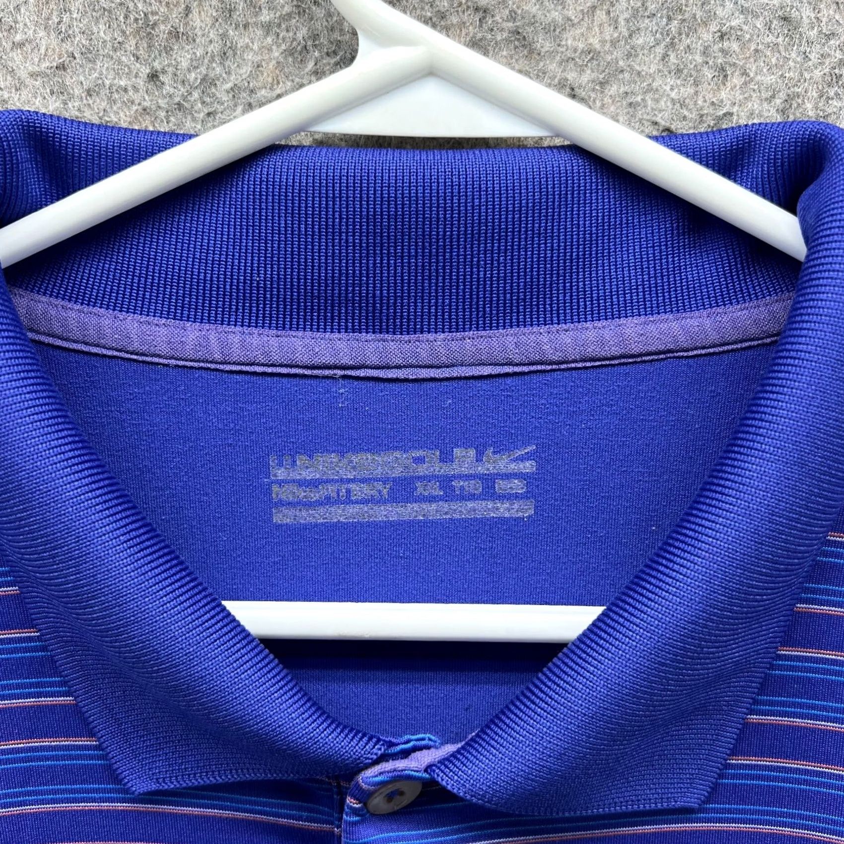 Nike VINTAGE Nike Polo Shirt Mens XXL Purple Striped Dri-FIT Golf Casual Shirt Size US XXL / EU 58 / 5 - 3 Thumbnail