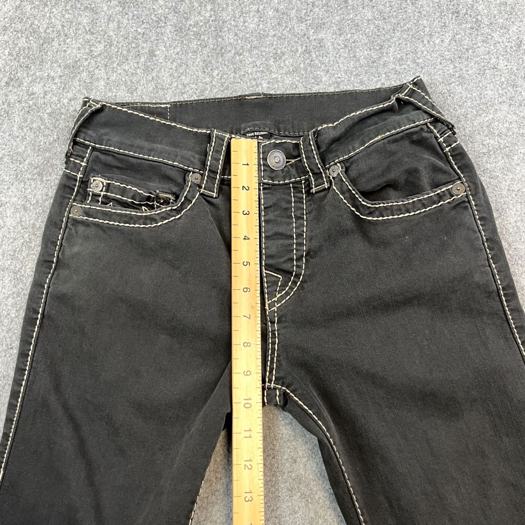 True Religion True Religion Jeans Slim Bootcut Womens 8 Denim Black 5-Pocket Design Leather Logo Button Zipper Regular Inside Leg 30in Vintage No Size 30" / US 8 / IT 44 - 5 Thumbnail