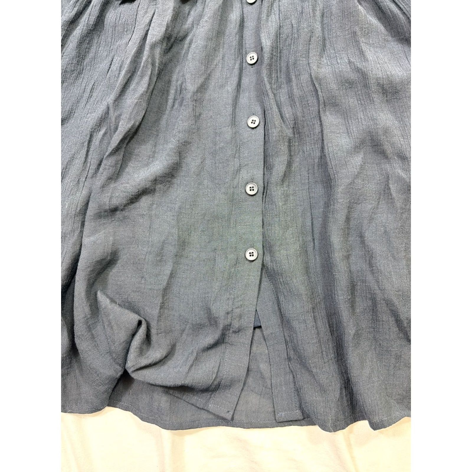 Vintage Wishlist Dress Navy Blue Women’s Short Sleeve Tie Front Polyester Knee Length Fit & Flare S Size 28" / US 6 / IT 42 - 5 Thumbnail