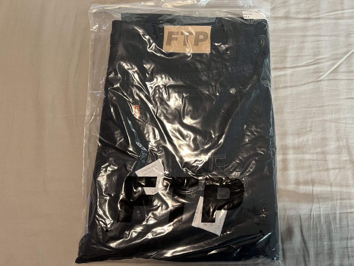 Fuck The Population FTP Cross Logo Denim Pant Size 36 Black