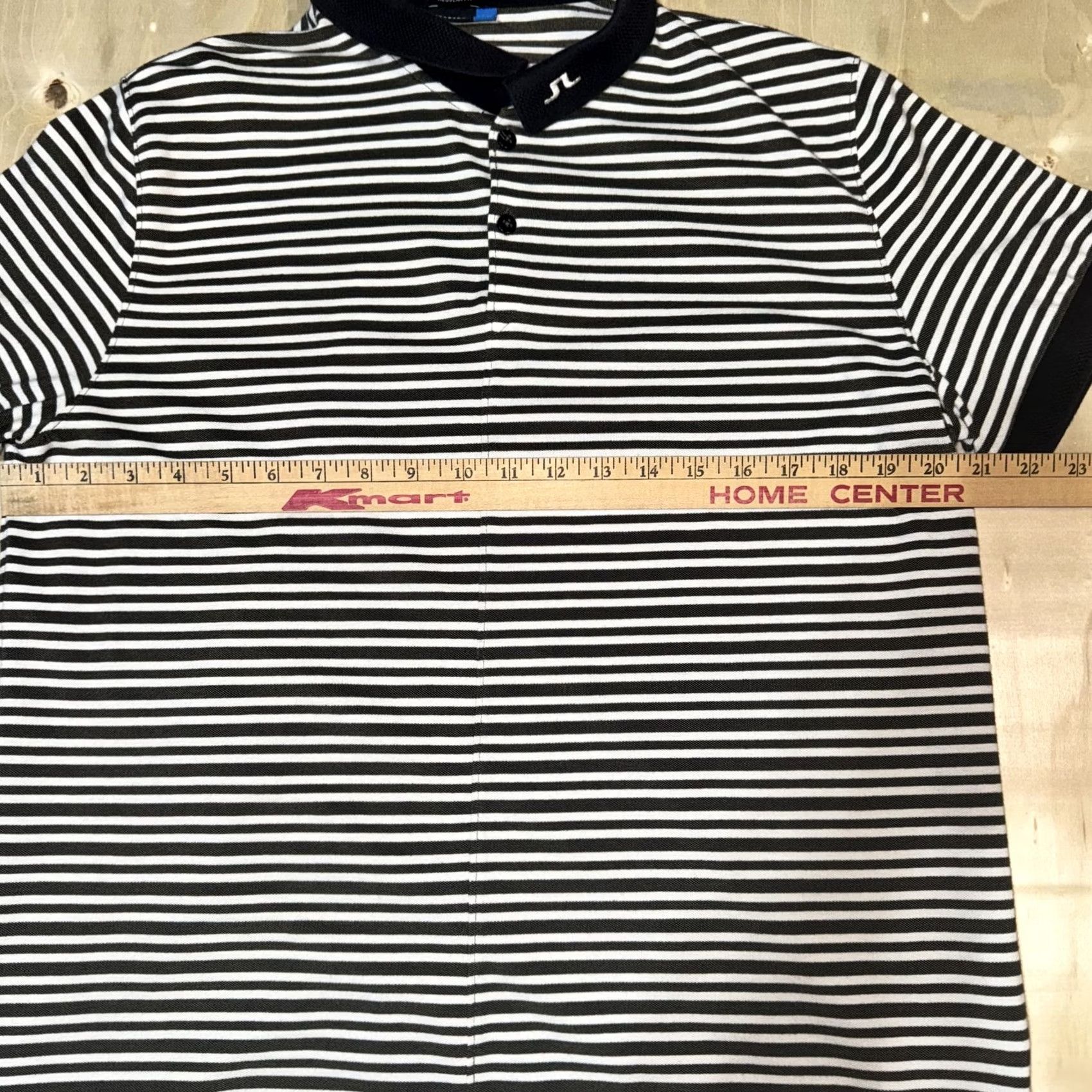 J.Lindeberg J.Lindeberg Polo Shirt Mens XL Black White Striped Regular Fit Golf Performance Size US XL / EU 56 / 4 - 6 Thumbnail