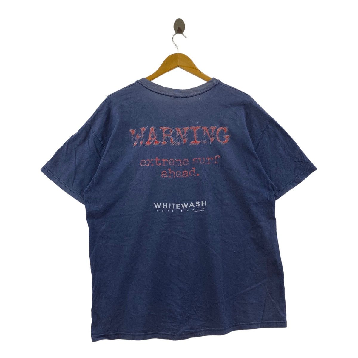 Vintage Vintage 90s WHITE WASH SUFRWEAR Print Navy Short Sleeve Size US XL / EU 56 / 4 - 1 Thumbnail