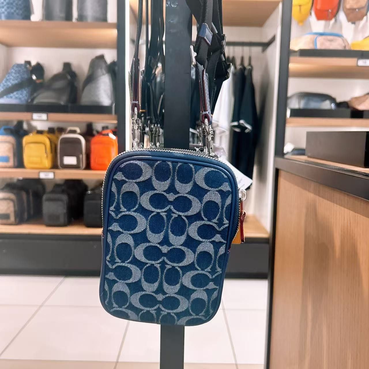 Coach Men's Aden Crossbody Bag In Signature Denim CY889