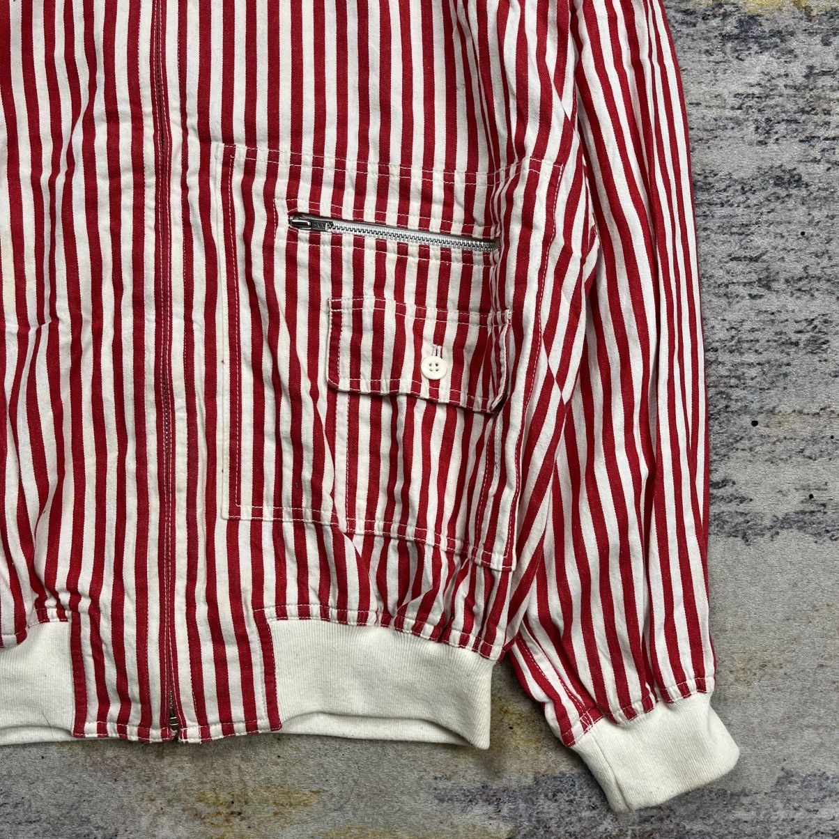 Issey Miyake Vintage 90s Issey miyake stripe red bomber jacket Size US M / EU 48-50 / 2 - 4 Thumbnail