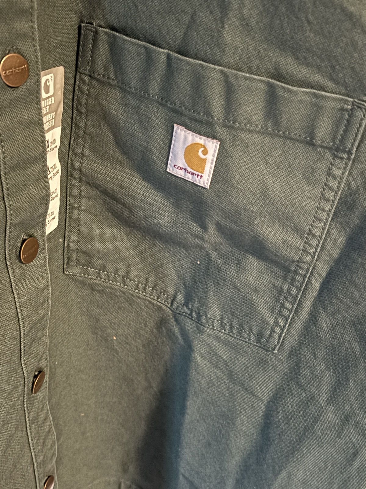 Carhartt Carhartt Rugged Flex Heavyweight Green Work Shirt Jacket Size XXL / US 16-18 / IT 52-54 - 3 Thumbnail