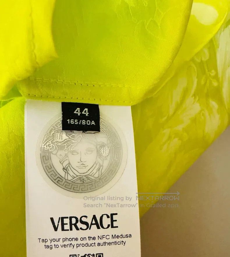 Versace Versace Fluorescent green baroque pattern long-sleeved shi Size US S / EU 44-46 / 1 - 4 Thumbnail