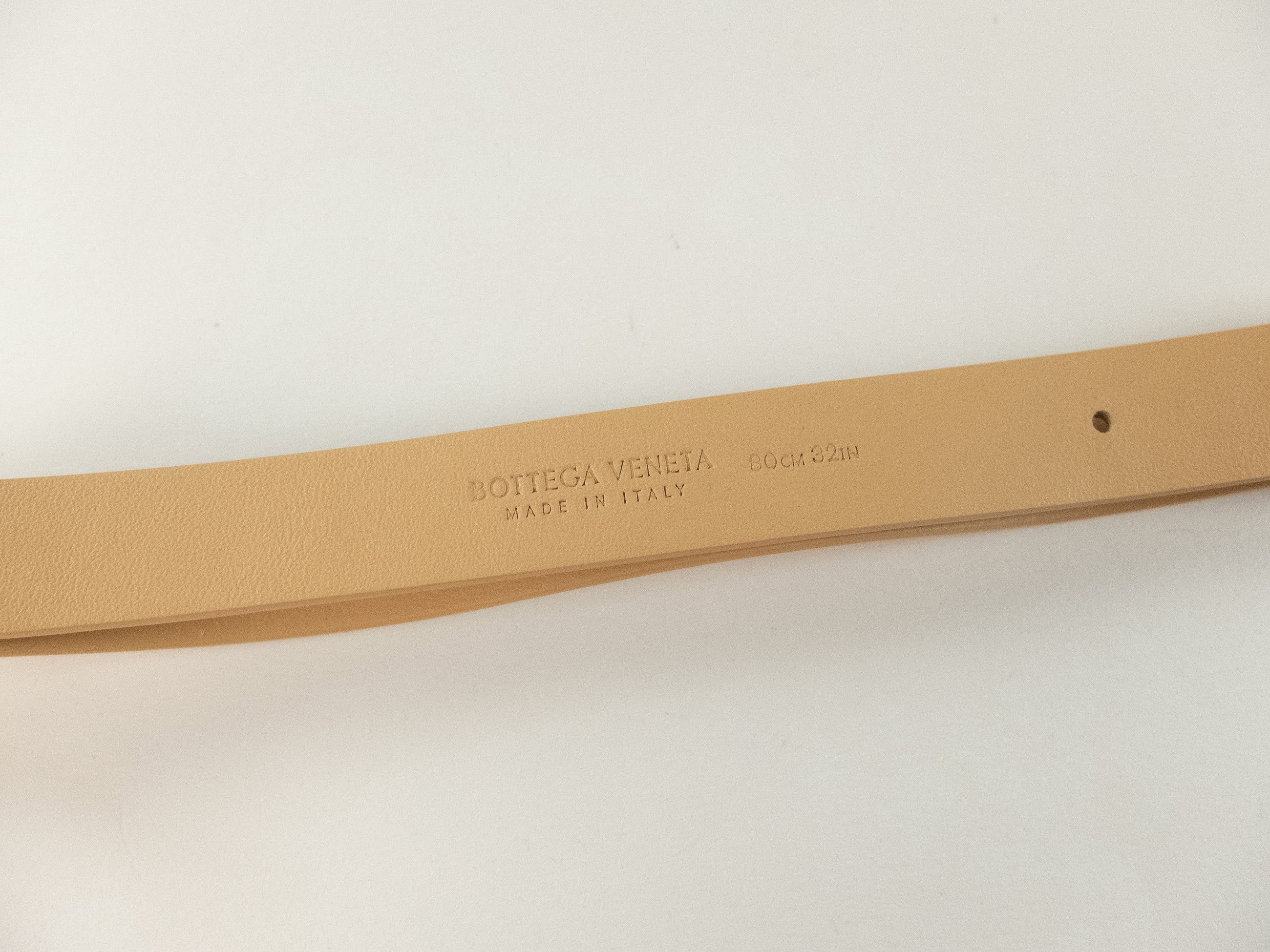 Bottega Veneta BOTTEGA VENETA Point Lock almond beige triangle leather belt Size ONE SIZE - 5 Thumbnail