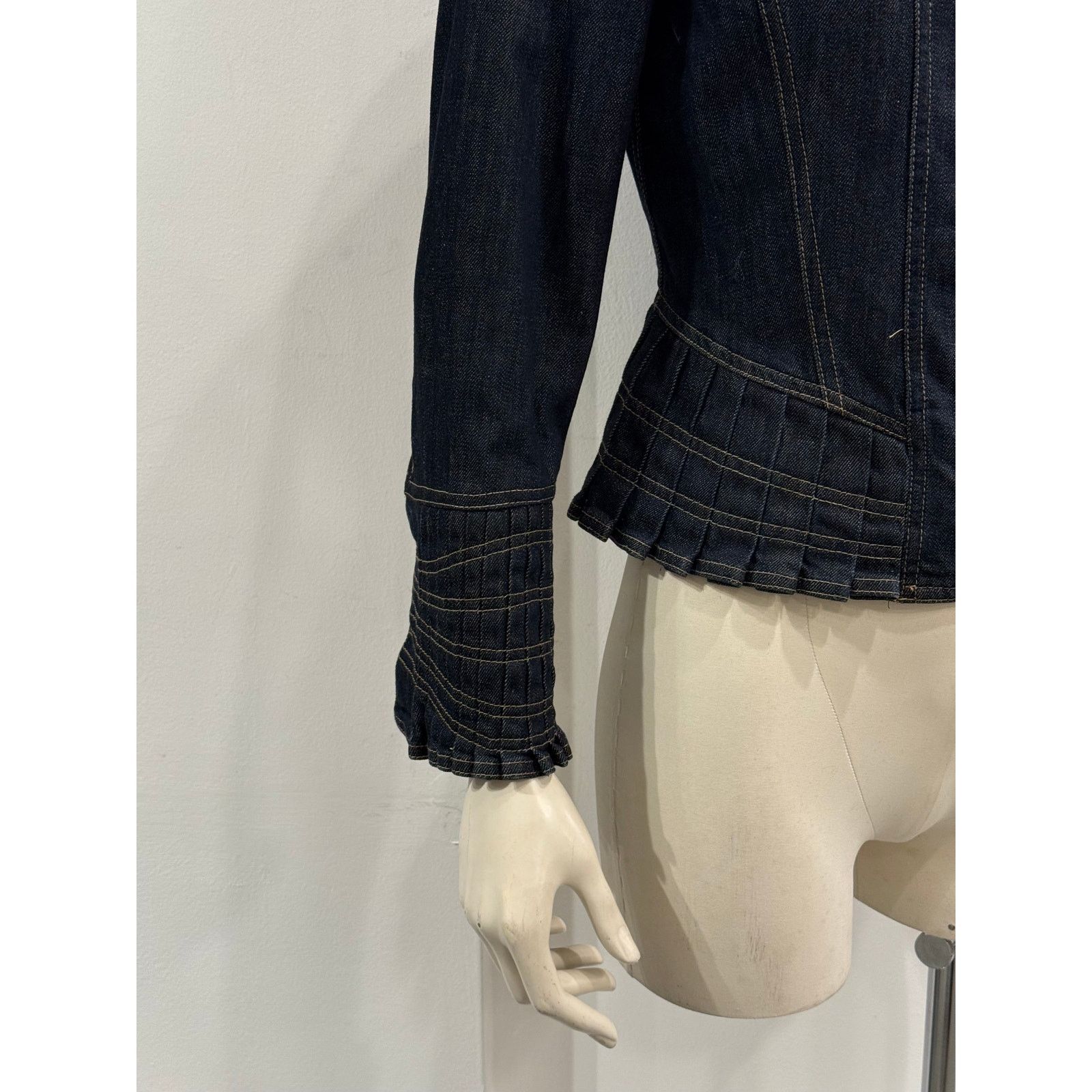 Gucci S/S2004 Gucci by Tom Ford paneled biker denim jacket Size S / US 4 / IT 40 - 3 Thumbnail