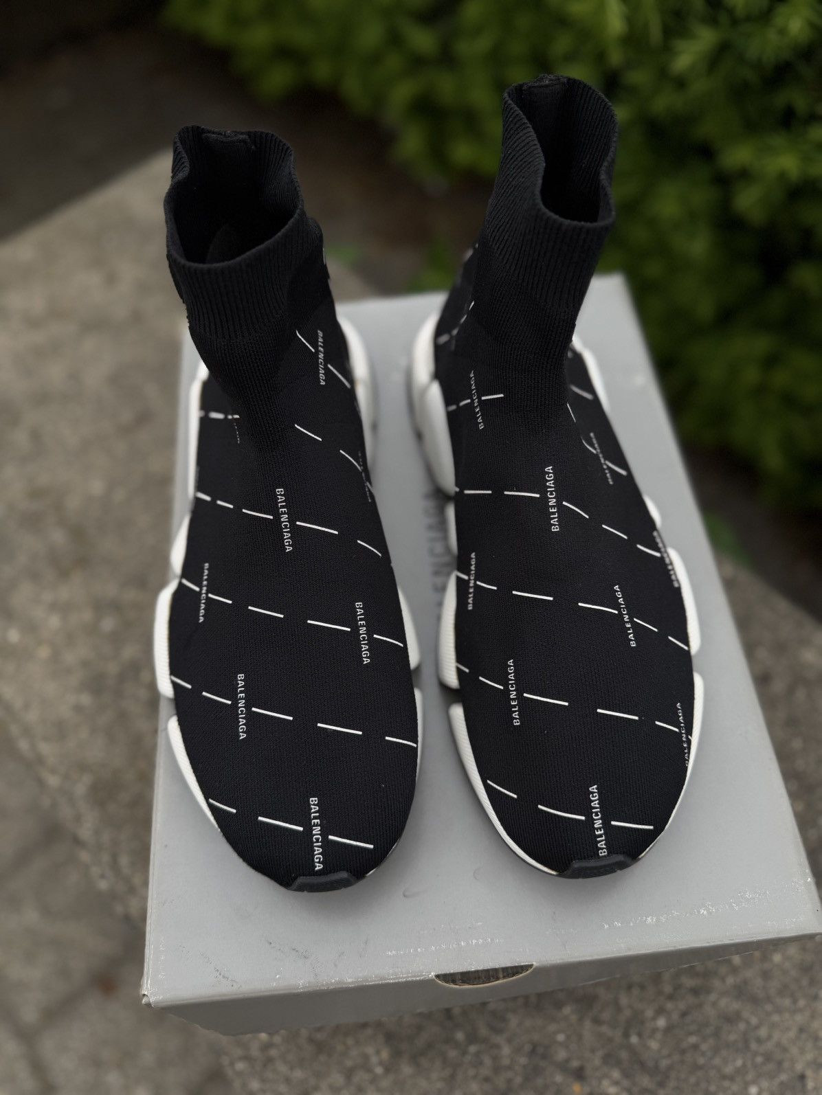 Balenciaga Balenciaga Sock Runner High Top Black White 44EU/11US $995 Size US 11 / EU 44 - 3 Thumbnail