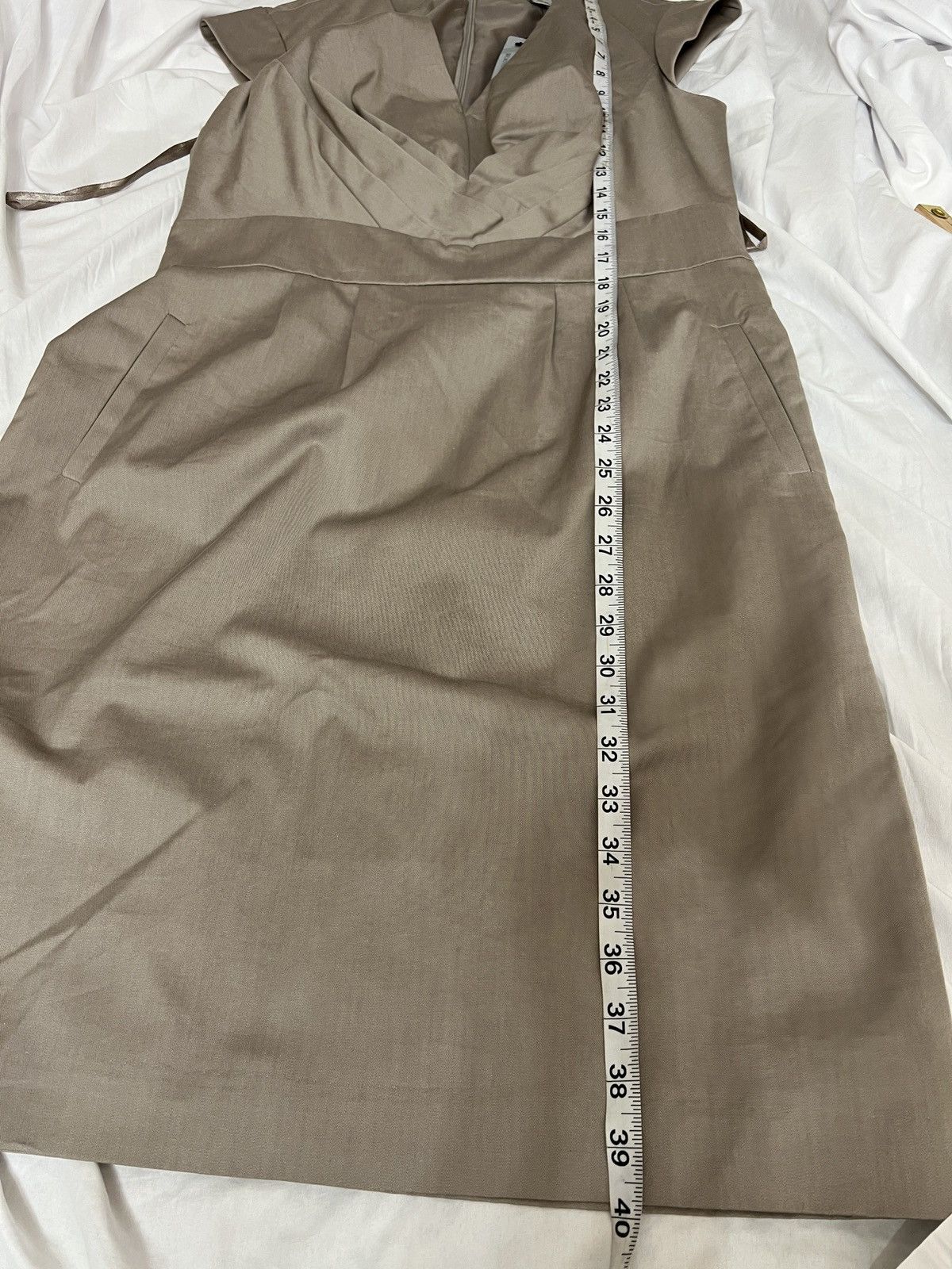 Worthington Worthington Windsor gray V-Neck Pleated Waist Midi Dress Size XL / US 12-14 / IT 48-50 - 10 Thumbnail