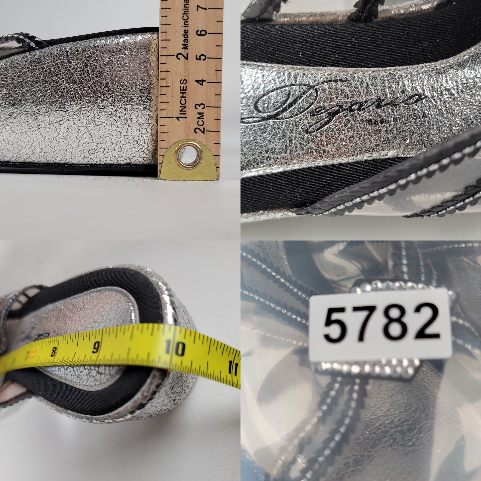 Vintage Degaria Women's Heel Open Toe Kitten Pump Silver Black 8.5 Pumps Shoes Size US 9 / IT 39 - 8 Thumbnail