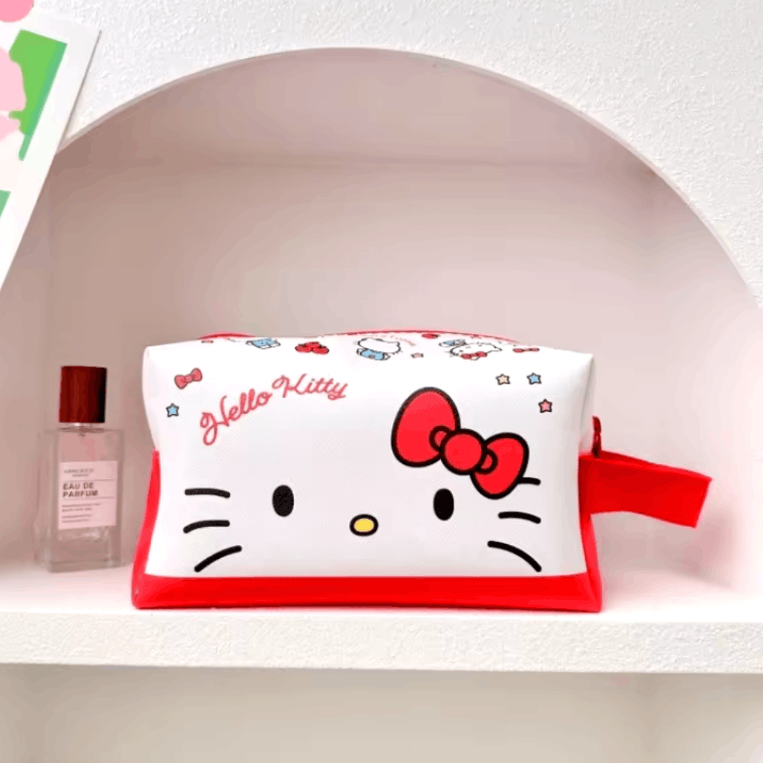Japanese Brand HELLO KITTY Oxford Waterproof Cosmetic Bag NEW Size ONE SIZE - 1 Thumbnail