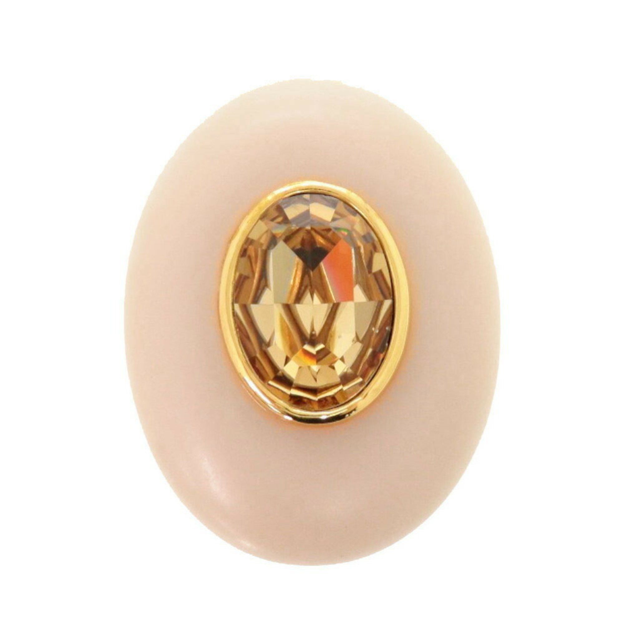 Celine Metal Crystal Pink Beige Brooch 0227CELINE