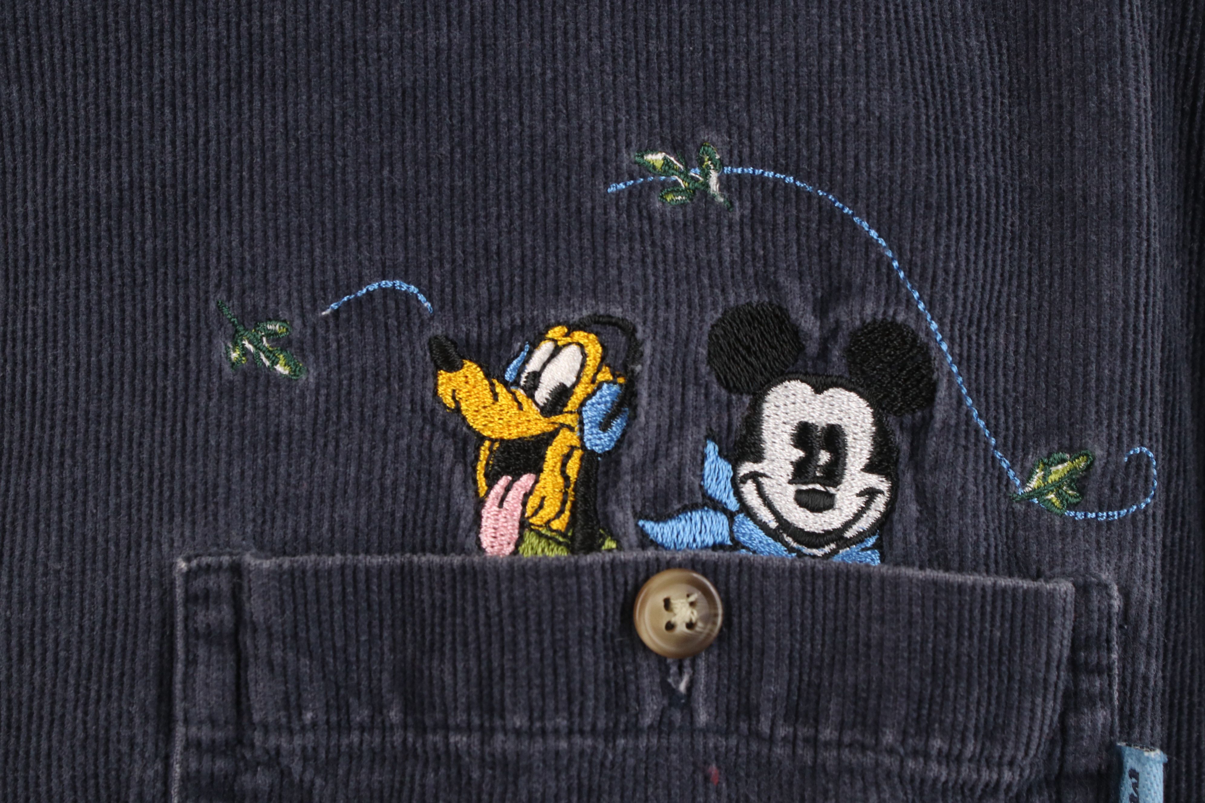 Disney Vintage 90s Disney Mickey & Friends Corduroy Button Shirt Size XXL / US 16-18 / IT 52-54 - 4 Thumbnail