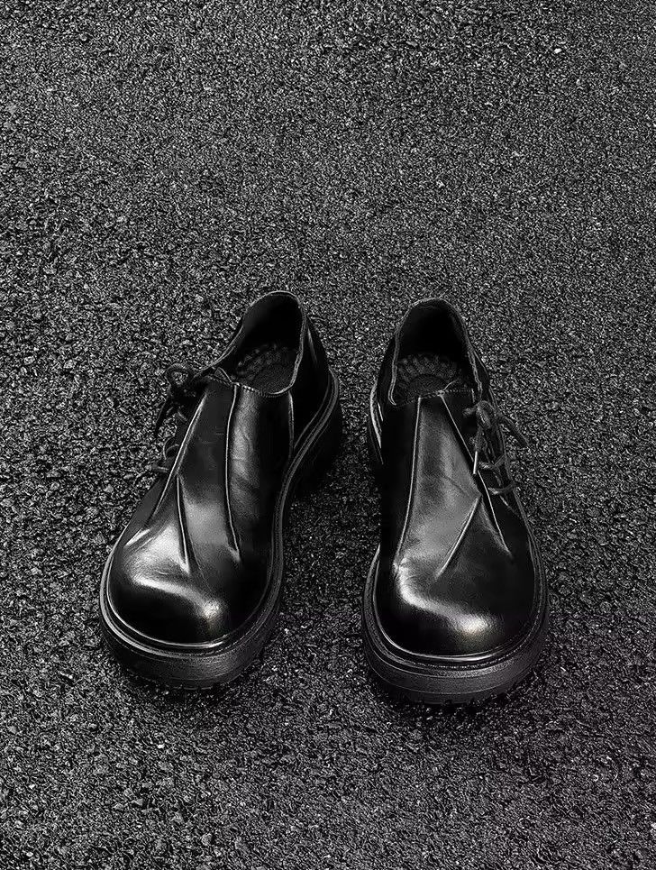 Genuine Leather Real Leather Designer Pleated Platform Solid Casual Boots Size US 10.5 / EU 43-44 - 8 Thumbnail