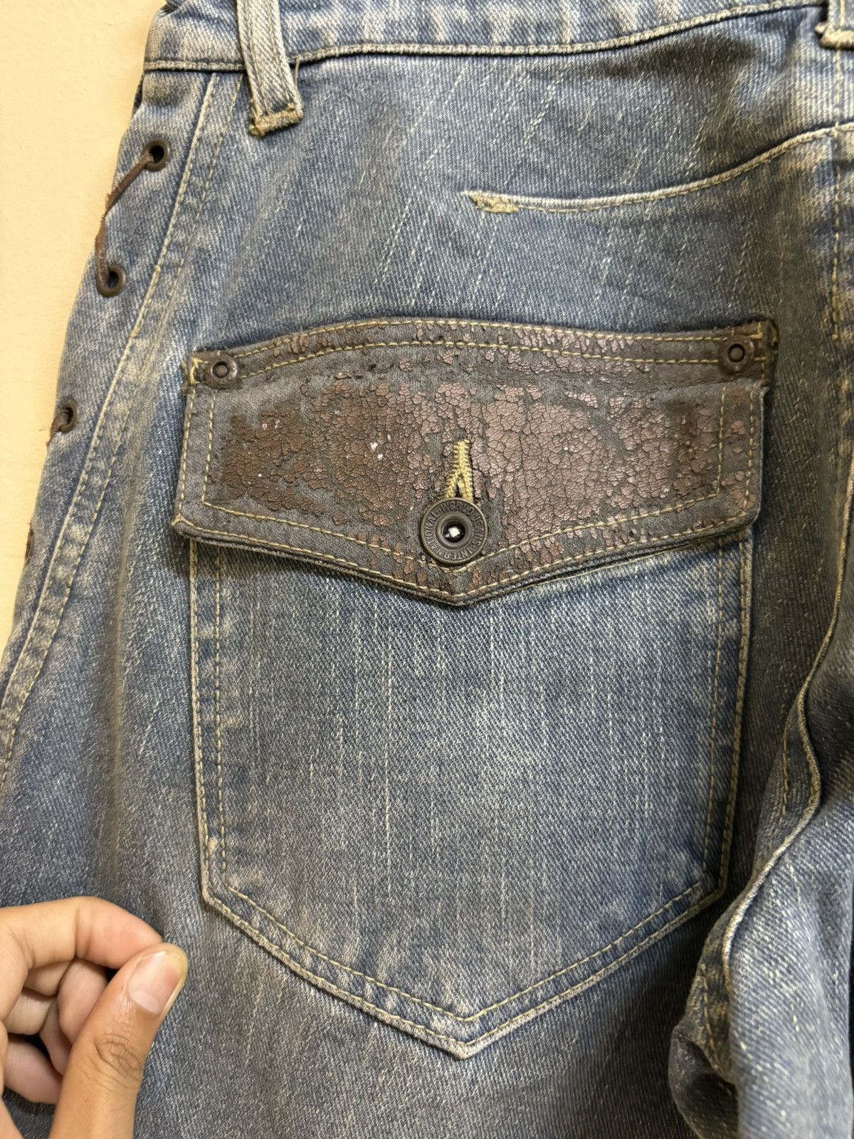 If Six Was Nine Vintage Nylaus Design Flare Jeans Parachute Denim Style Size US 30 / EU 46 - 11 Thumbnail