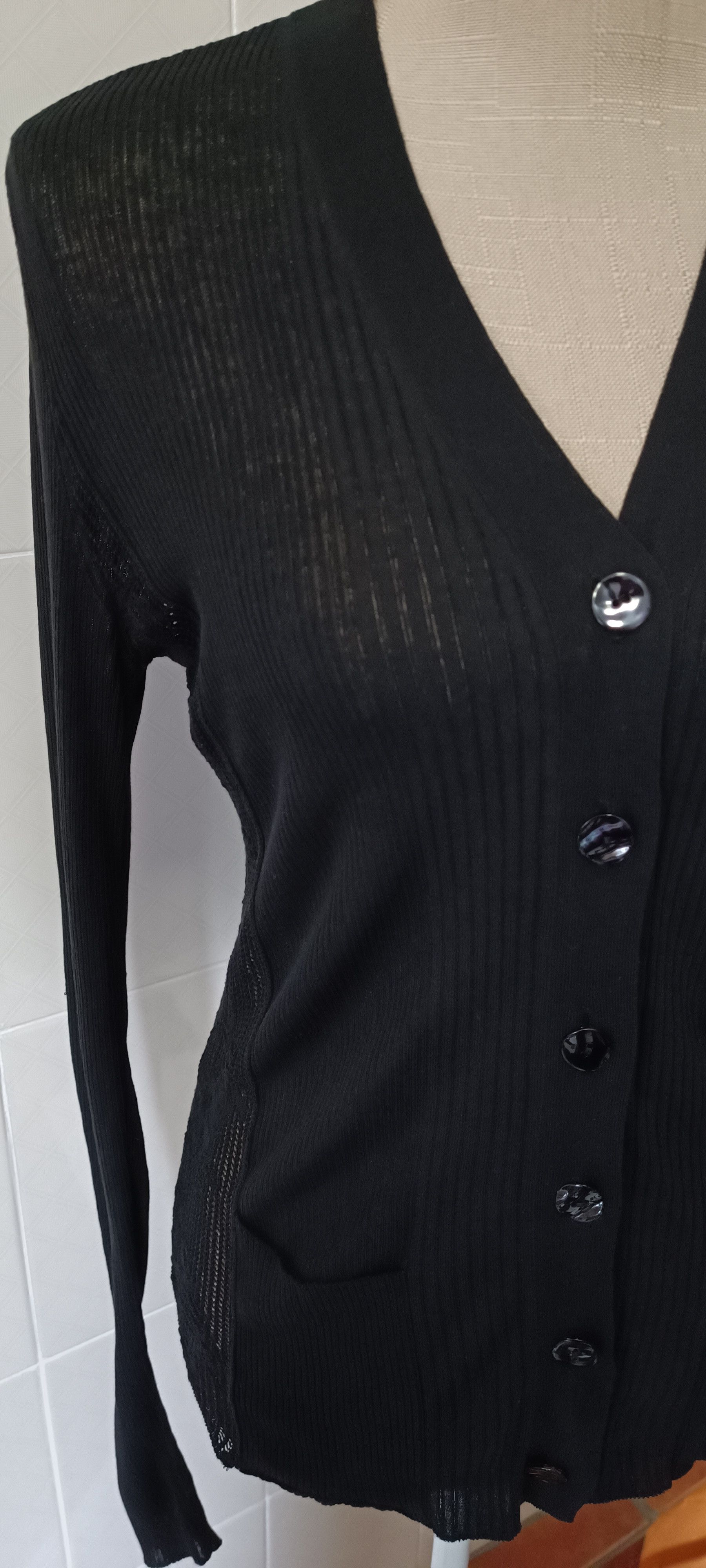 Jean Paul Gaultier 2000's - Black cotton jacket, with ribbed fabric Size M / US 6-8 / IT 42-44 - 8 Thumbnail