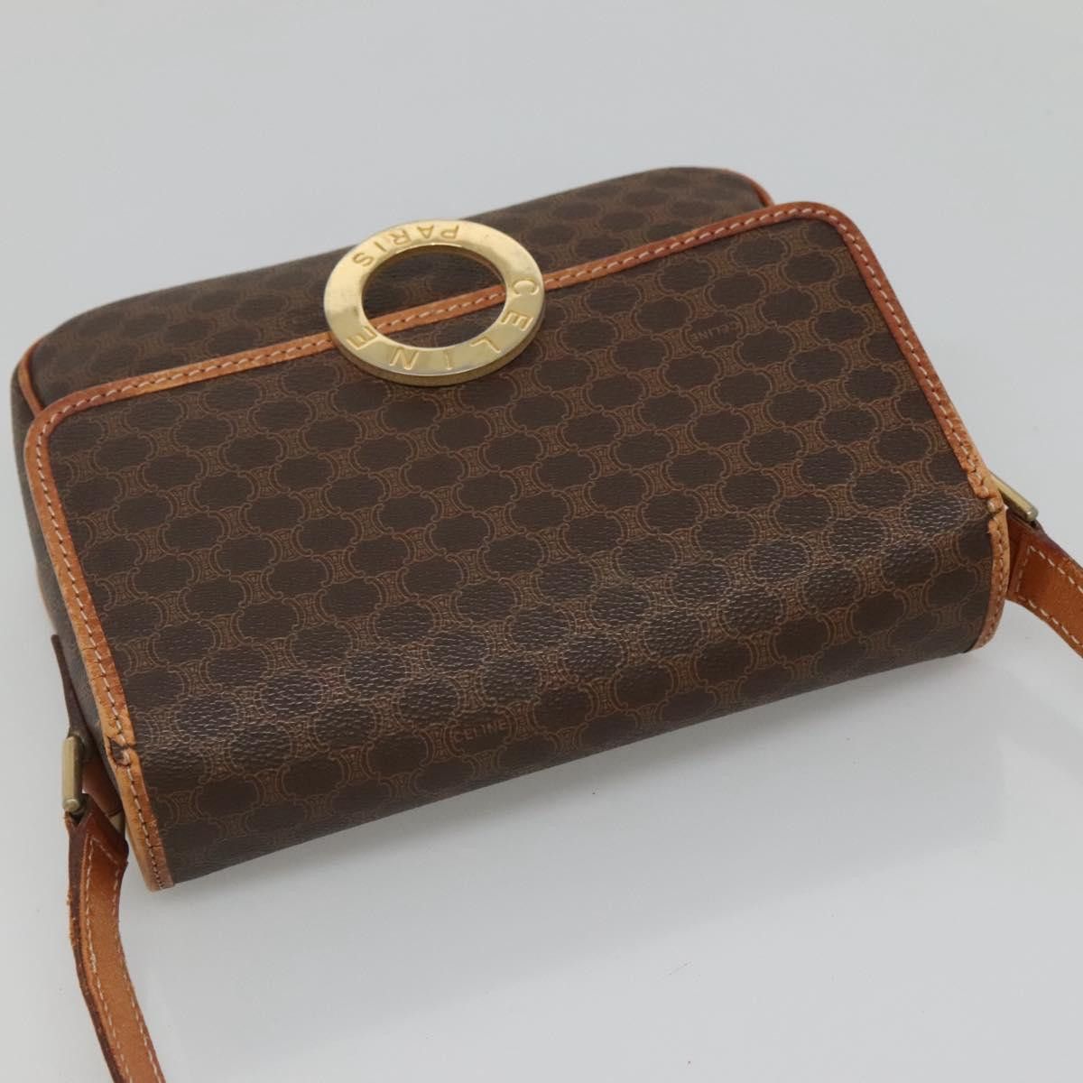 Celine CELINE Macadam Canvas Shoulder Bag Pvc Leather Brown Gold Size ONE SIZE - 6 Thumbnail