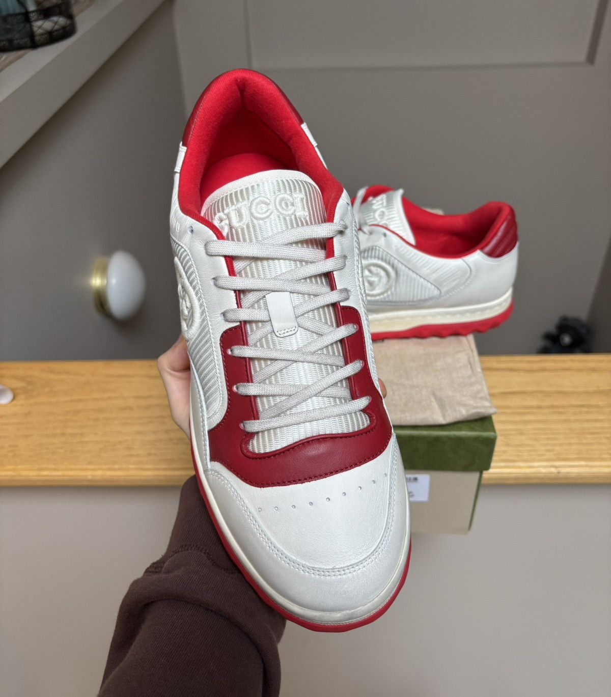 Gucci Gucci White & Red MAC80 Trainer / Sneaker Size US 12 / EU 45 - 4 Thumbnail