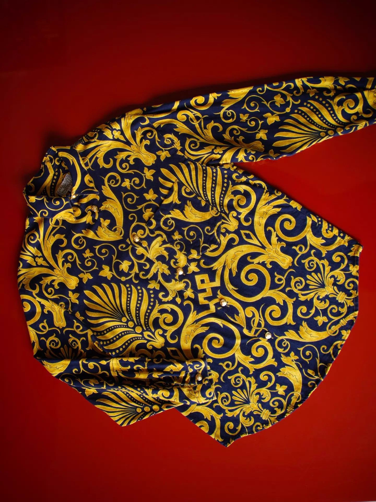 Ganni Gianni Versace Baroque Print Relaxed Italian Shirt Size XXS / US 00 / IT 34 - 1 Thumbnail