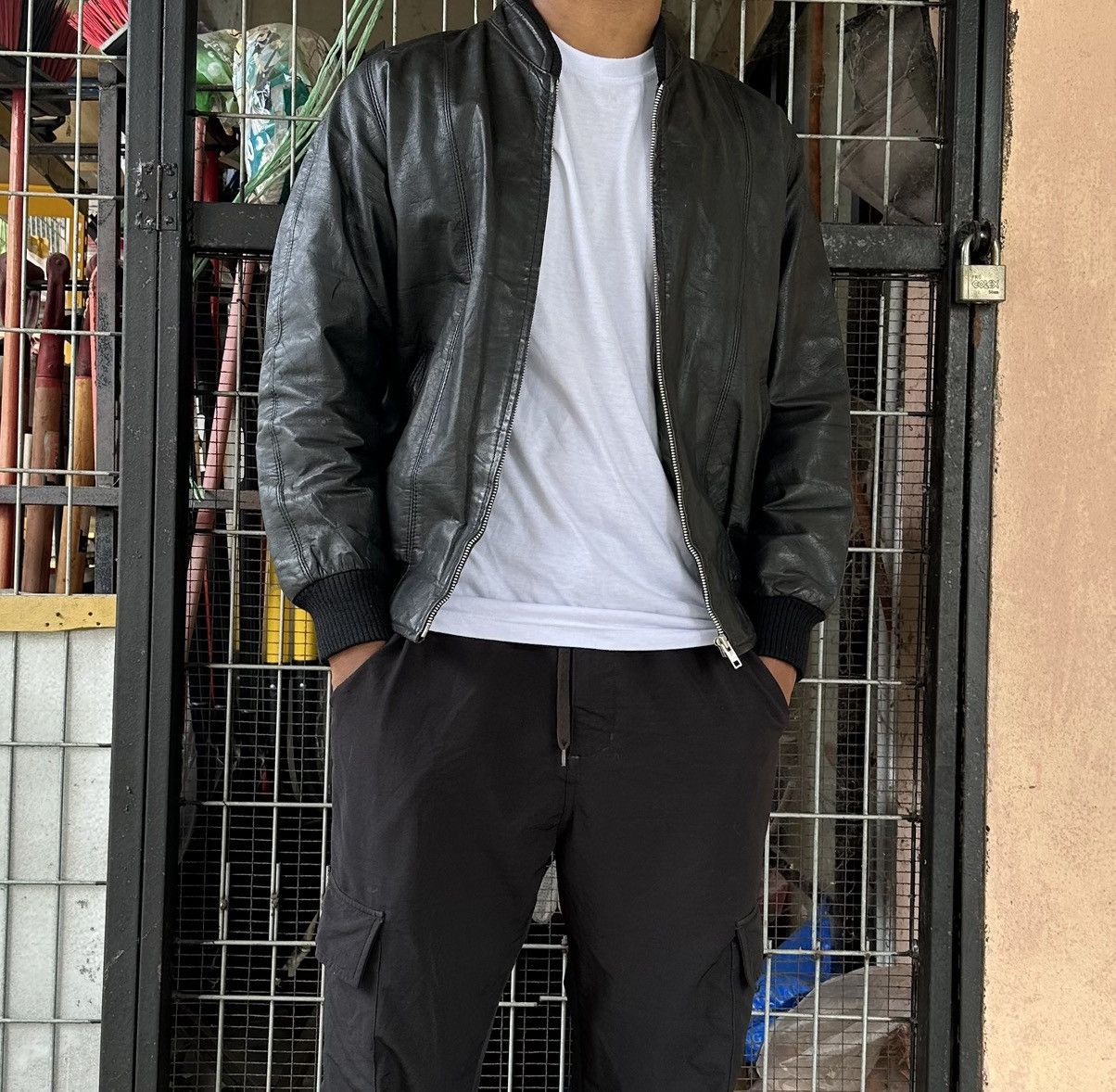 Vintage 👹Vintage Deluxe Leather Bomber Jacket Size US M / EU 48-50 / 2 - 5 Thumbnail