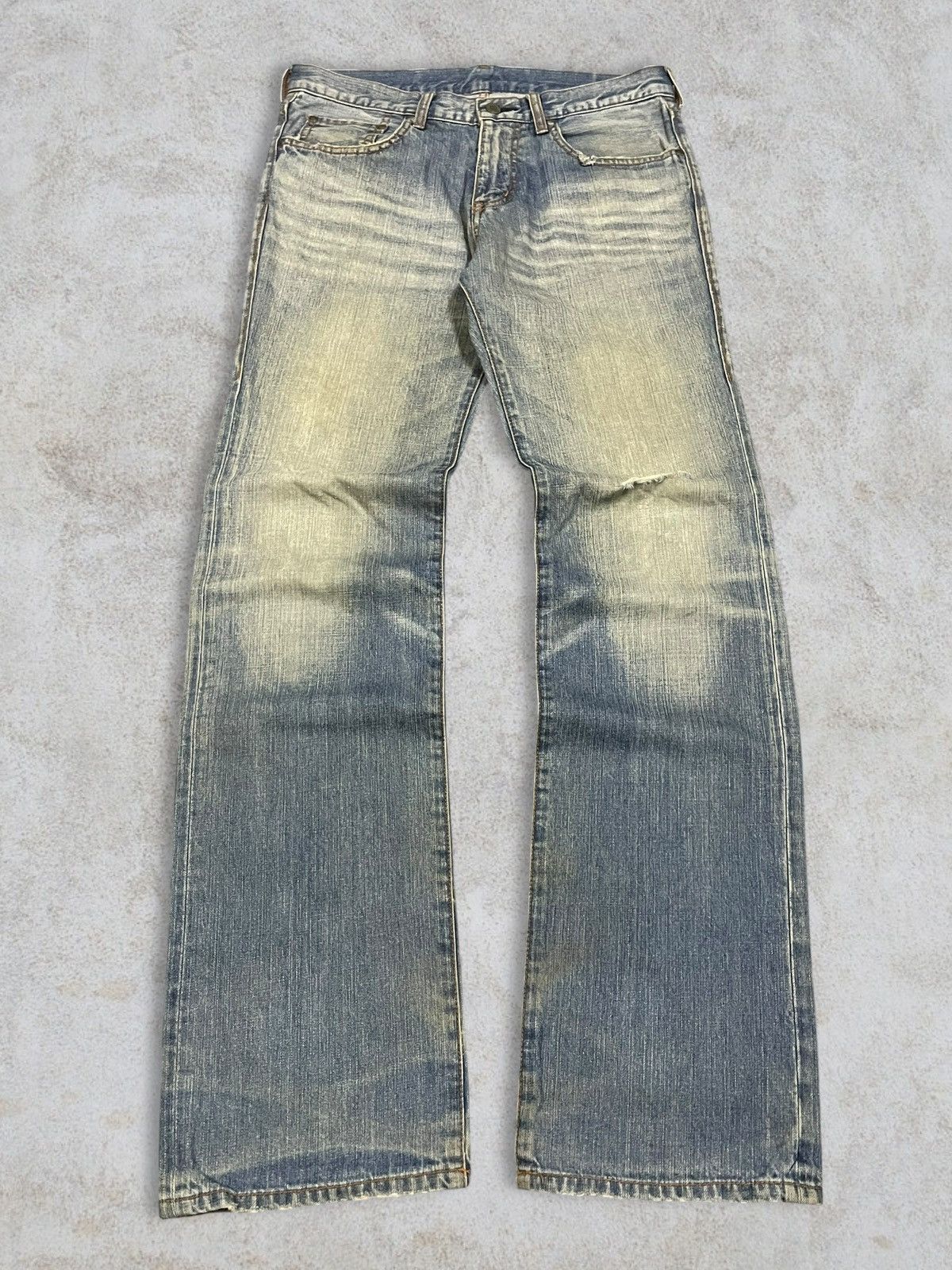 ABAHOUSE Japanese Denim Abahouse High Waist Blue Wash Ripped Jeans Size 32" / US 10 / IT 46 - 1 Thumbnail