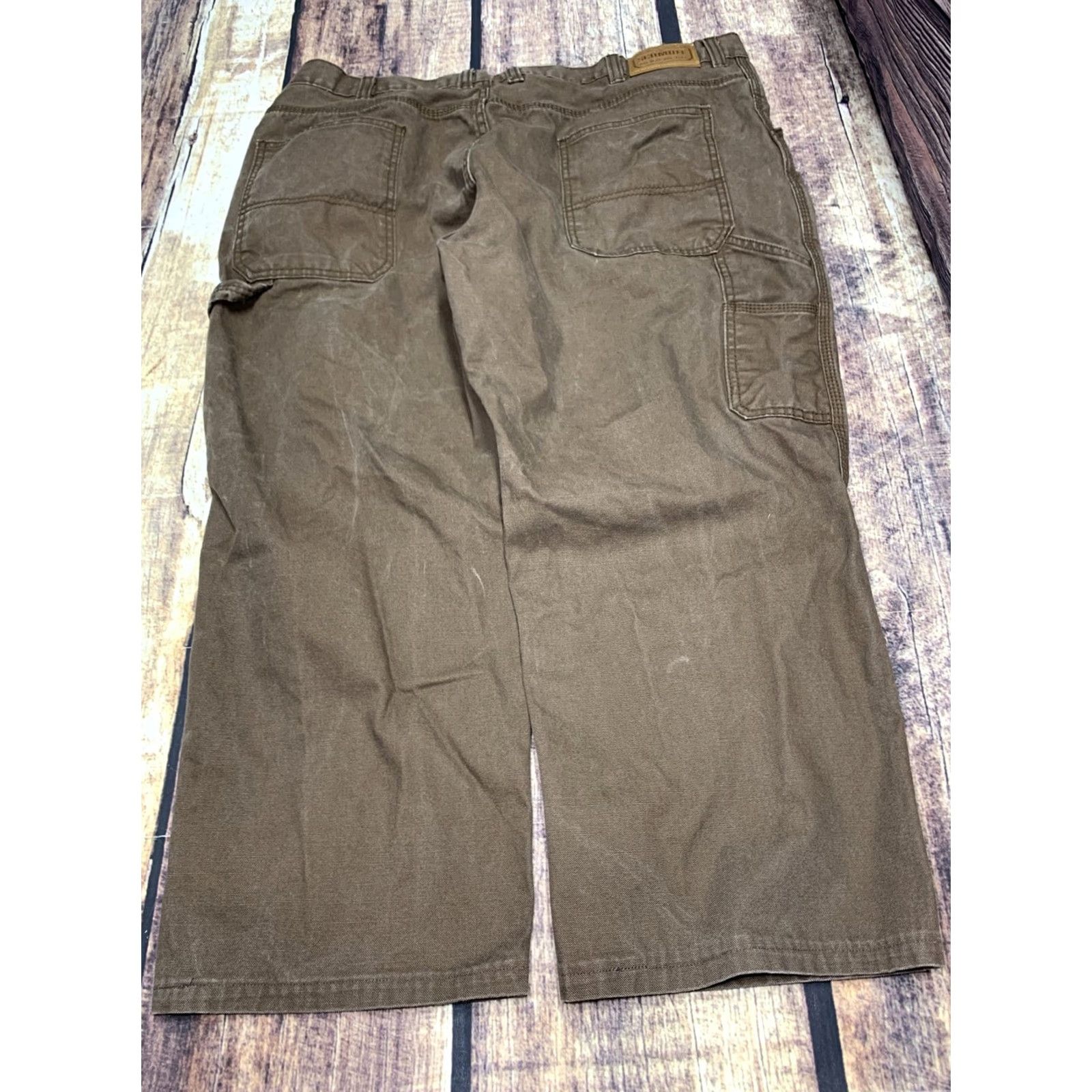 Vintage VINTAGE CE Schmidt Workwear Mens Carpenter Pants Jeans Brown 42x25 Premium Canvas Jeans Carpenter Pants Brown Mens Workwear 42x25 Canvas Brown Pants Size US 42 / EU 58 - 4 Thumbnail