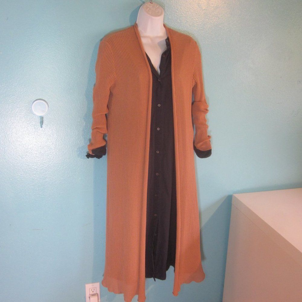 Eileen Fisher Eileen Fisher Women Size S Ribbed Long Lightweight Knit Cardigan Sweater / Top Size S / US 4 / IT 40 - 1 Thumbnail