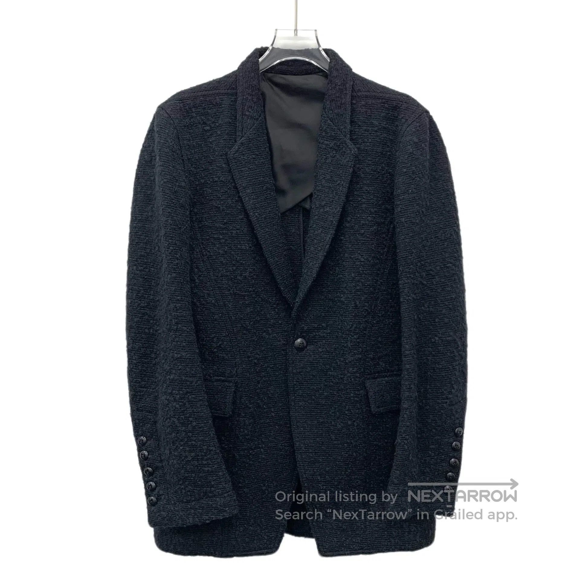 Rick Owens Rick Owens Black Wool Collared Single-Breasted Long-Sleeve Size US S / EU 44-46 / 1 - 1 Thumbnail