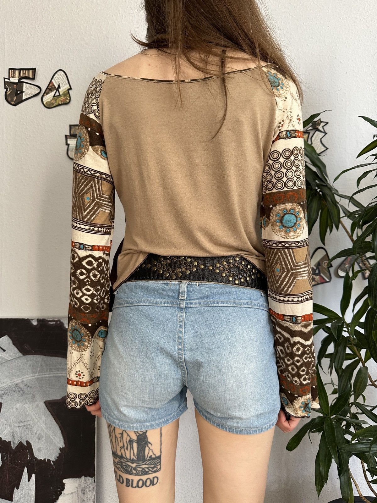 Vintage Vintage Graphic Printed Abstract Long Sleeve Top Size ONE SIZE - 7 Thumbnail