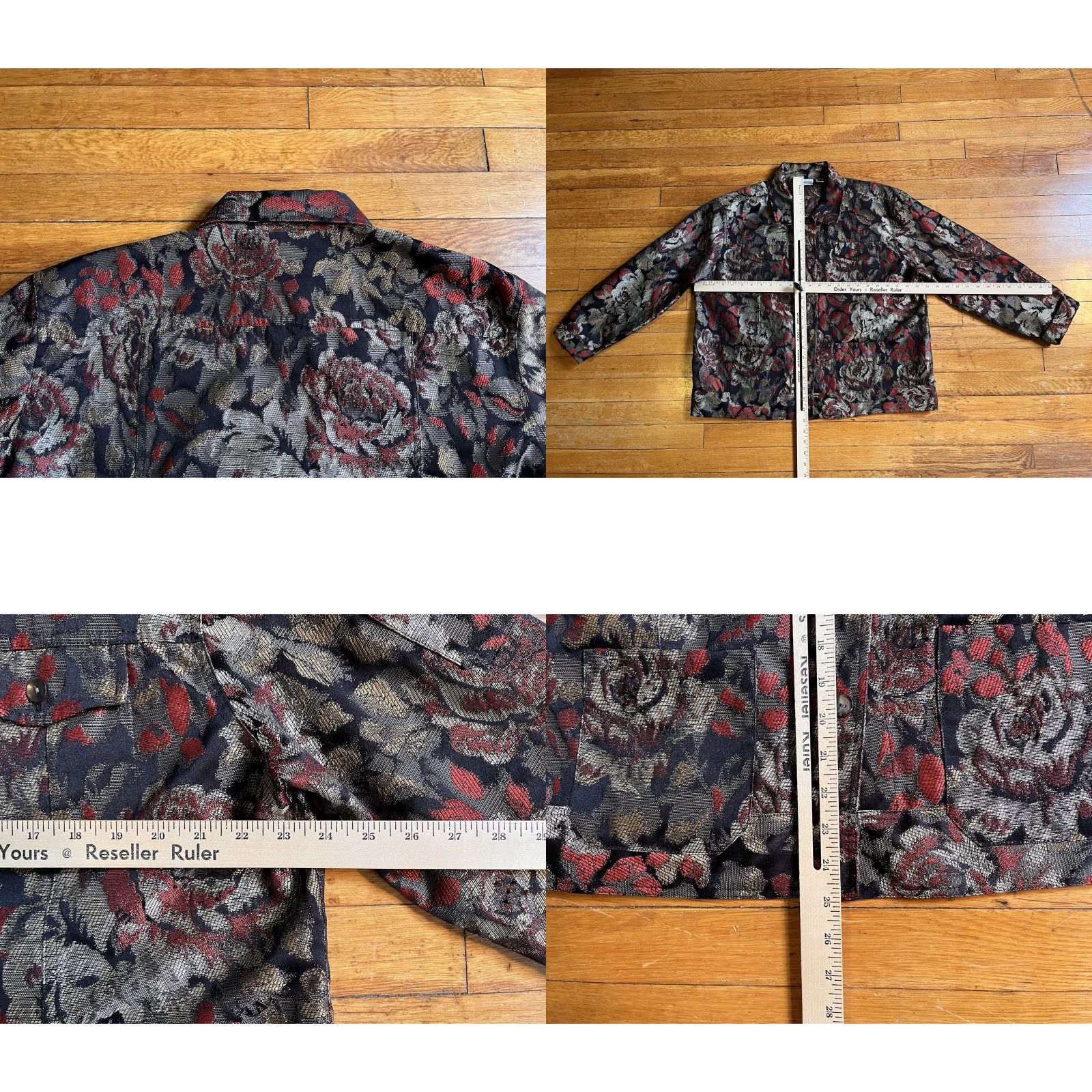 Vintage VINTAGE Chico’s Floral Denim Jacket Women’s 3 Jacquard All Over Print Tapestry Jacket Size XS / US 0-2 / IT 36-38 - 9 Thumbnail