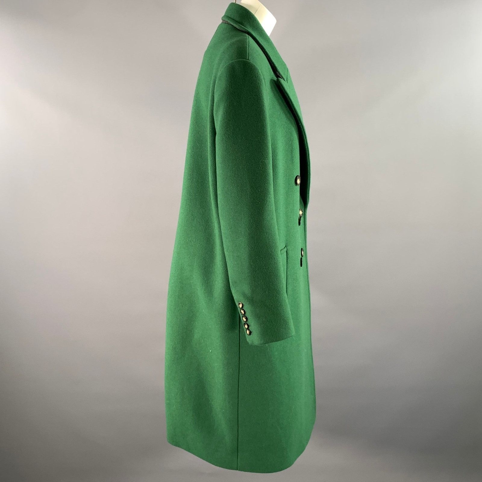 Michael Kors MICHAEL by MICHAEL KORS XS Green Wool Blend Peak Lapel Coat Size XS / US 0-2 / IT 36-38 - 3 Thumbnail