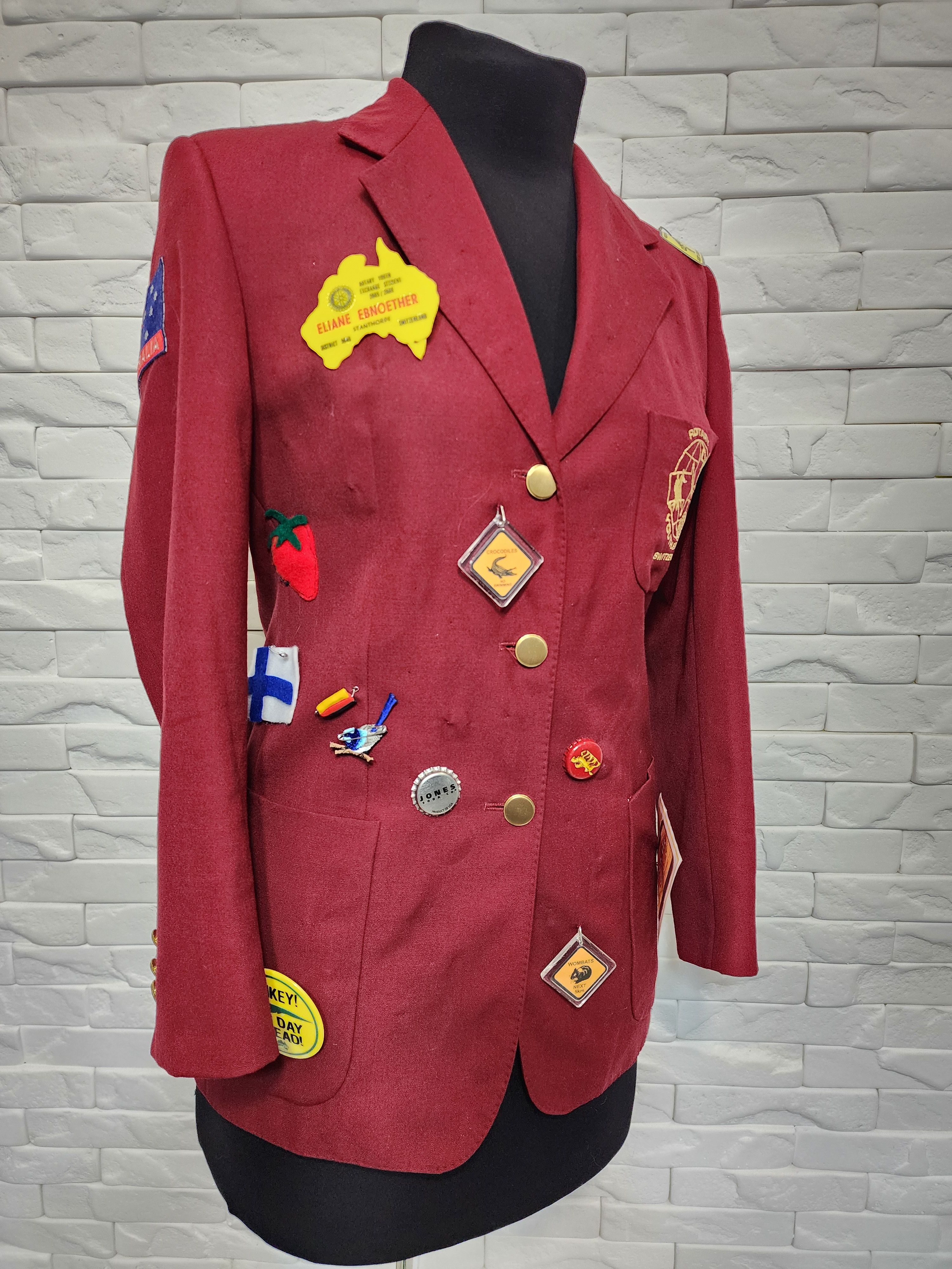Other Red Jacket With Patches - Women's Coat Size M / US 6-8 / IT 42-44 - 4 Thumbnail