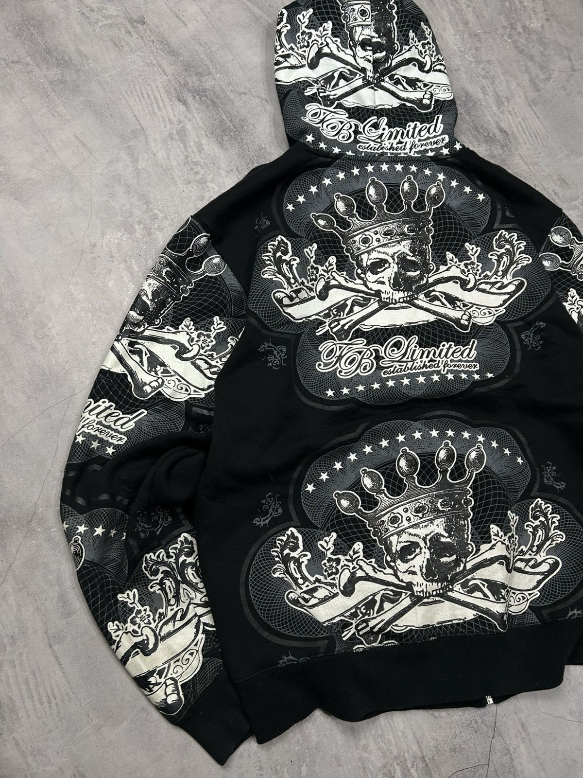 Japanese Brand × Vintage Vintage zip hoodie Fishbone streetwear tattoo y2k swag hype Size US XXL / EU 58 / 5 - 7 Thumbnail
