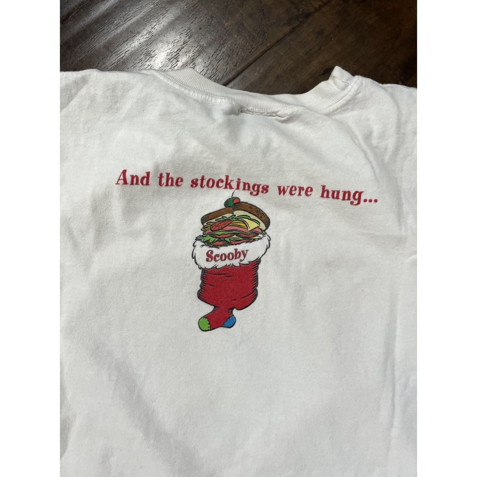 Vintage VINTAGE Scooby-Doo Big Face Christmas Santa Vtg 90s Long Sleeve T-Shirt Large Cartoon Men L White 90s Hanna Barbera Cartoon Network Mens Size US L / EU 52-54 / 3 - 7 Thumbnail