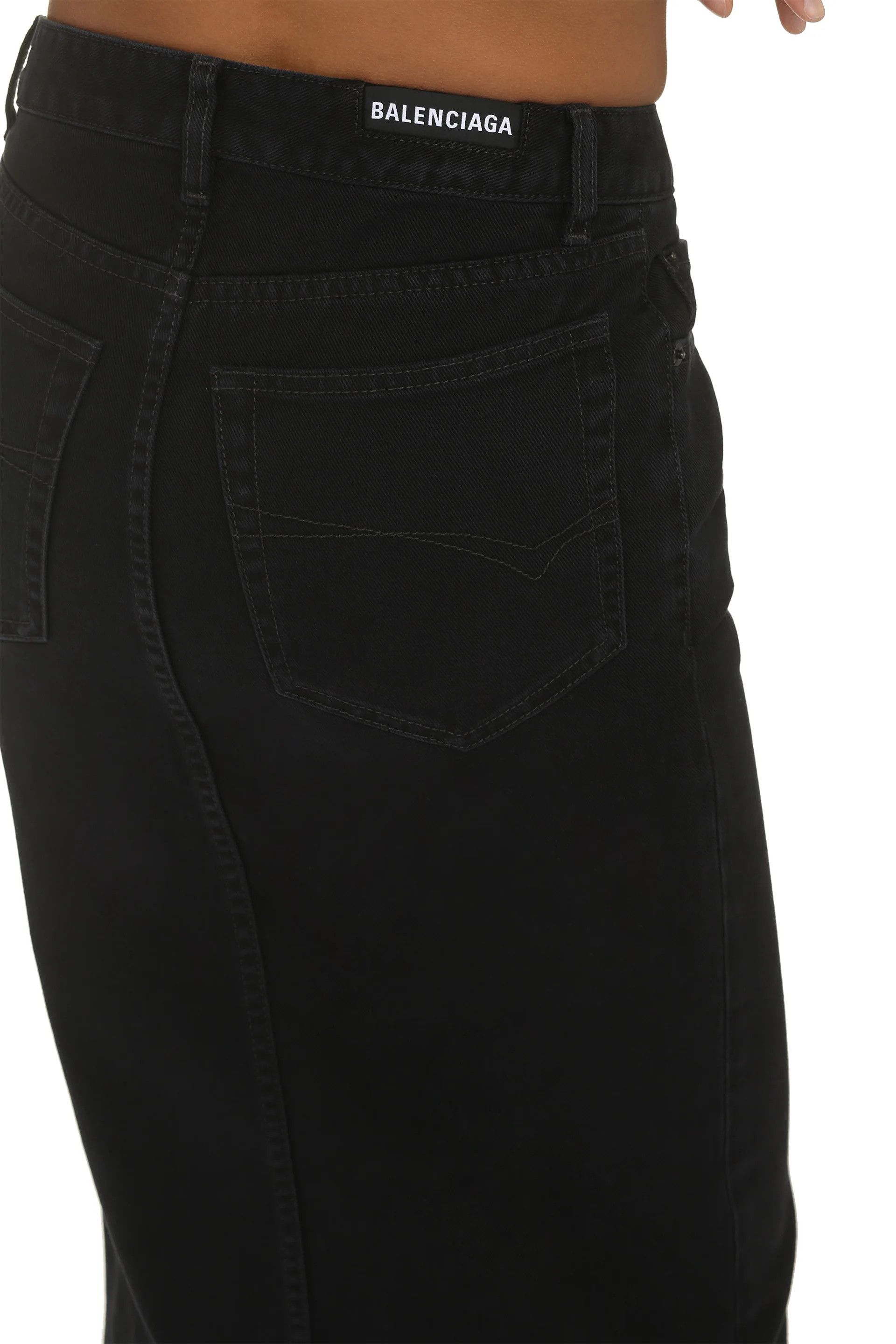 Balenciaga o1y0625 Denim Maxi Skirt in Black Size 28" / US 6 / IT 42 - 5 Thumbnail