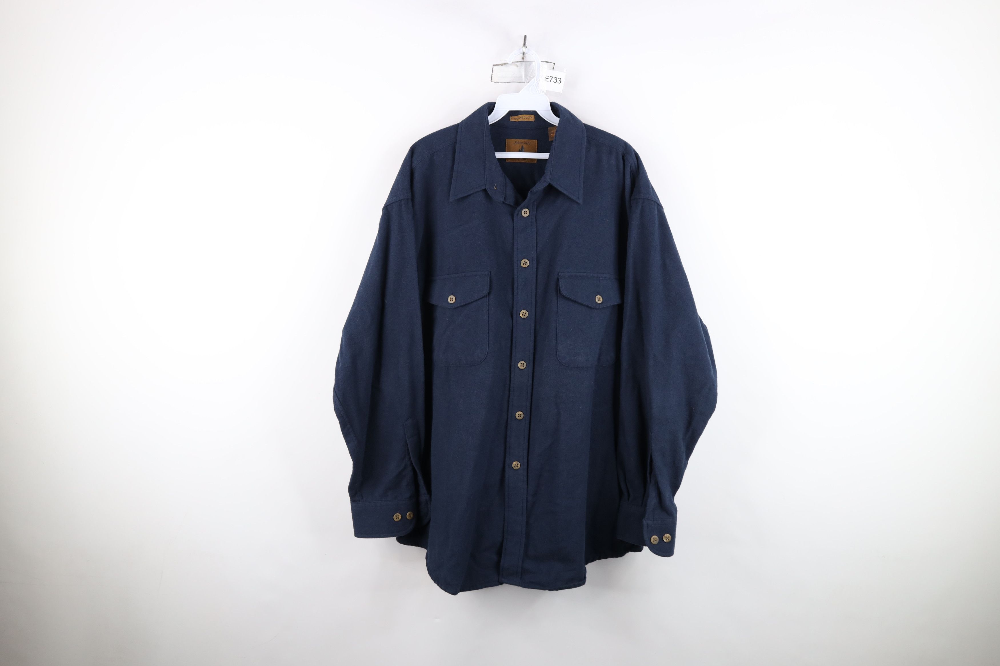 Vintage Vintage 90s Streetwear Cloth Collared Button Shirt Blue Size US L / EU 52-54 / 3 - 1 Thumbnail