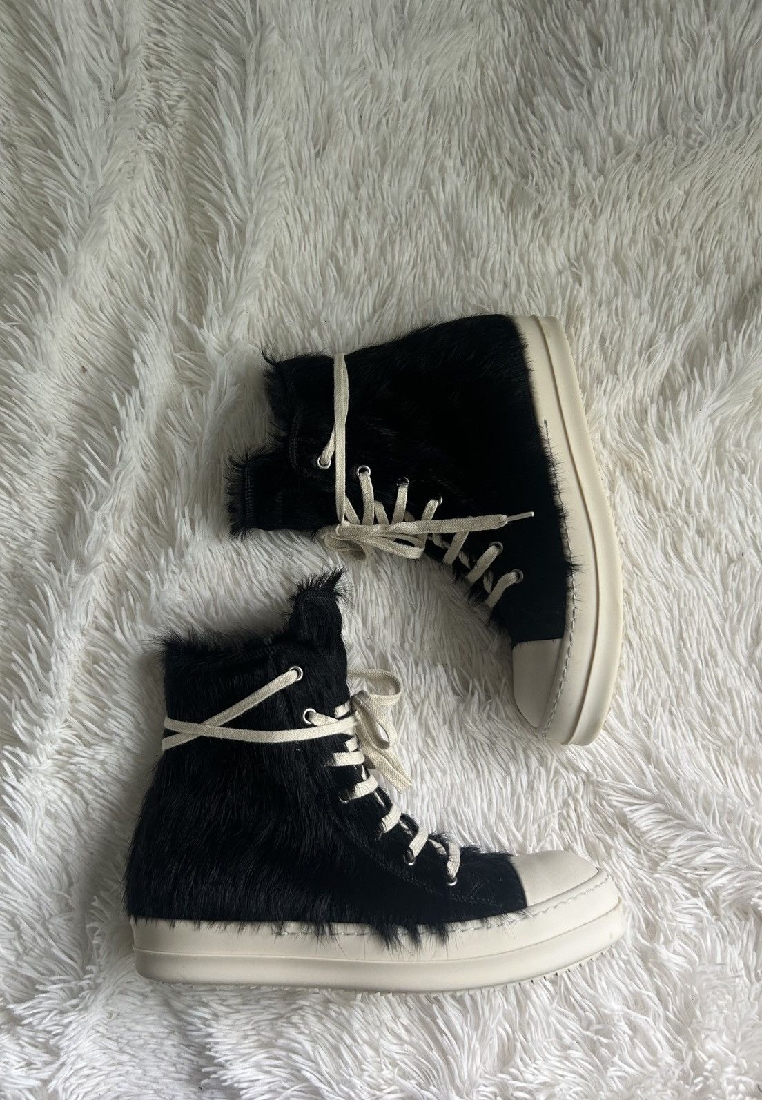 Rick Owens Rick Owens Mainline Leather Ramones Pony Hair Sz 39 Size US 9 / IT 39 - 2 Thumbnail