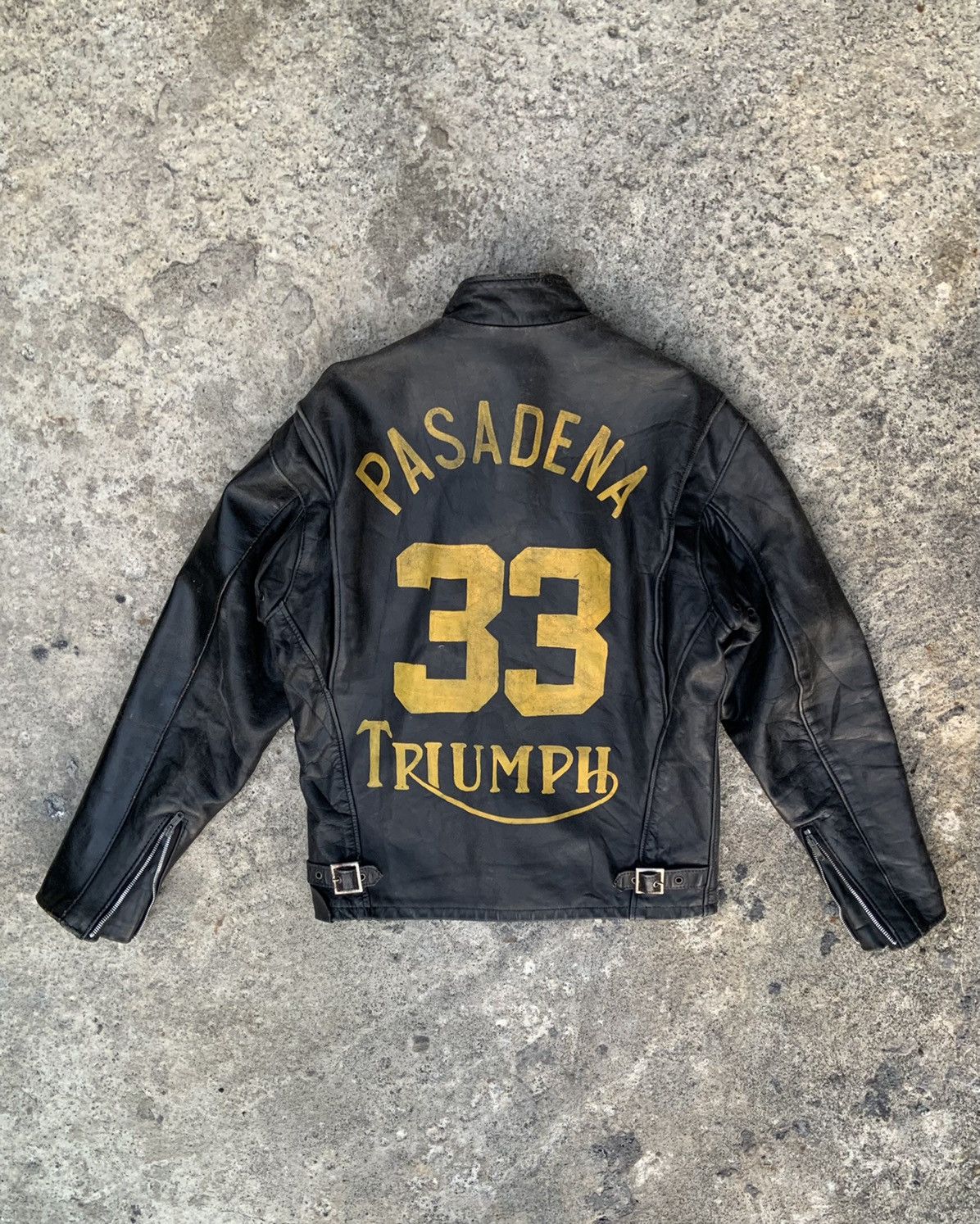 Schott × Vintage Vtg Schott “TRIUMPH” Destressed Cafe Racer Leather Jacket Size US M / EU 48-50 / 2 - 8 Thumbnail