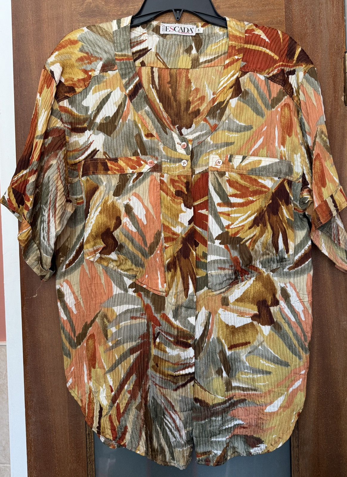 Escada Escada Vintage Silk Tropical Floral 2pc Skirt Set - 40 (Med) Size S / US 4 / IT 40 - 4 Thumbnail