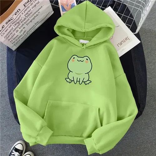 image of Designer Sweatshirt Cartoon Clothes in Green, Women's (Size Medium)