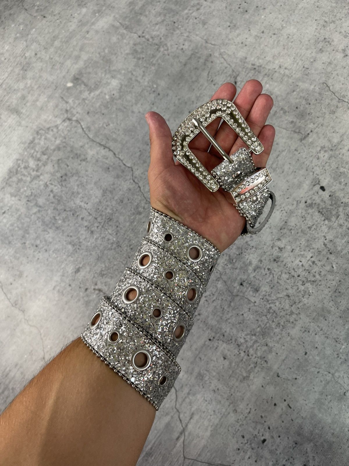 小物 opium archive grunge 00s chainmail belt Leather Metal Punk Emo Goth Y2K Rare Opium Mens Belt 30-33