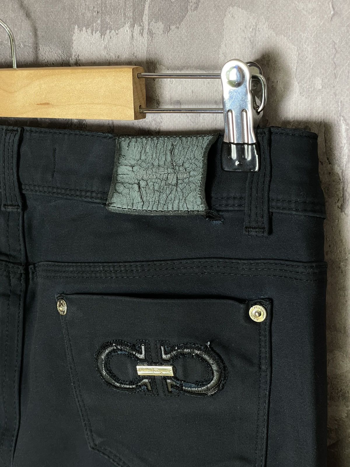 Salvatore Ferragamo × Vintage Salvatore Ferragamo Navy Formal Trousers Pants Size 29" - 11 Thumbnail