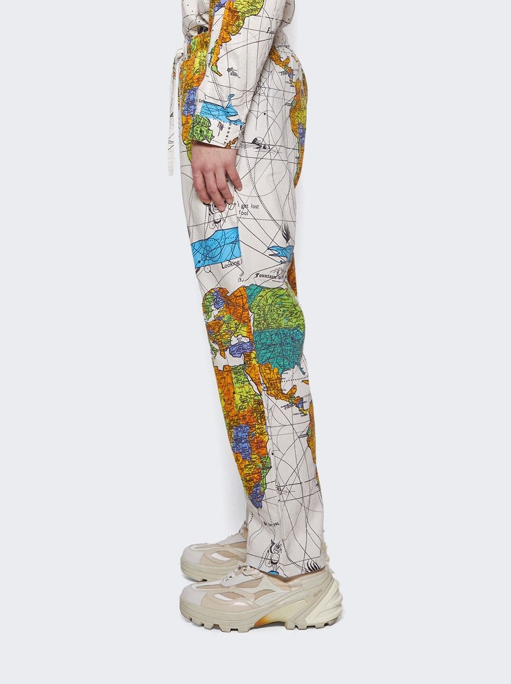 Saint Michael o1mle0326 Pajama World Map Pants in White Size US 36 / EU 52 - 5 Thumbnail