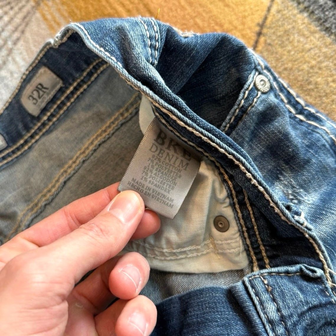 BKE BKE Jeans Mens Straight Denim 32x31 Stretch Embroidered Grunge Blue Y2K Buckle BKE Size US 32 / EU 48 - 4 Thumbnail